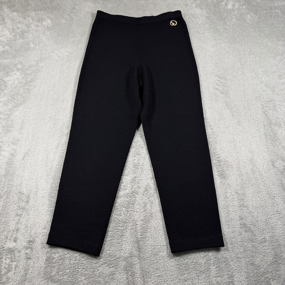 St. John Dress Pants Womens 2 Black‎ Santana Knit Pull On Straight Leg Career
